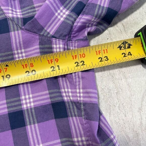 Grayson Women’s Purple Plaid The Hero Button Up Long Sleeve Shirt Size 4 (Large) - Picture 11 of 13